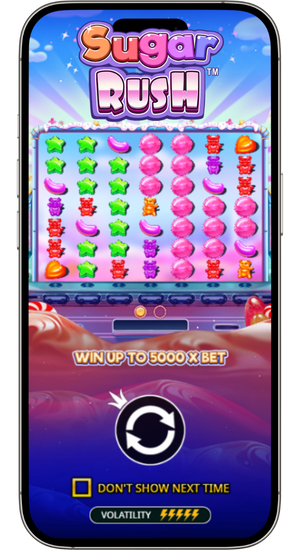 Sugar Rush game main screen with start buttons