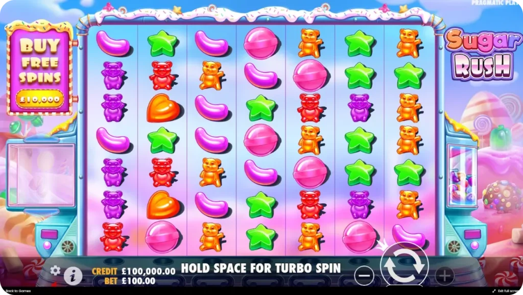 Sugar Rush slot graphics