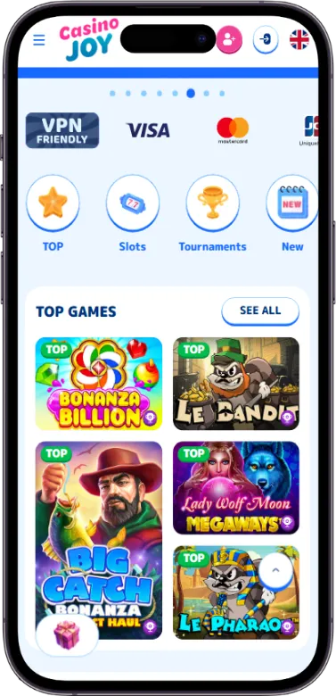 casino joy interface